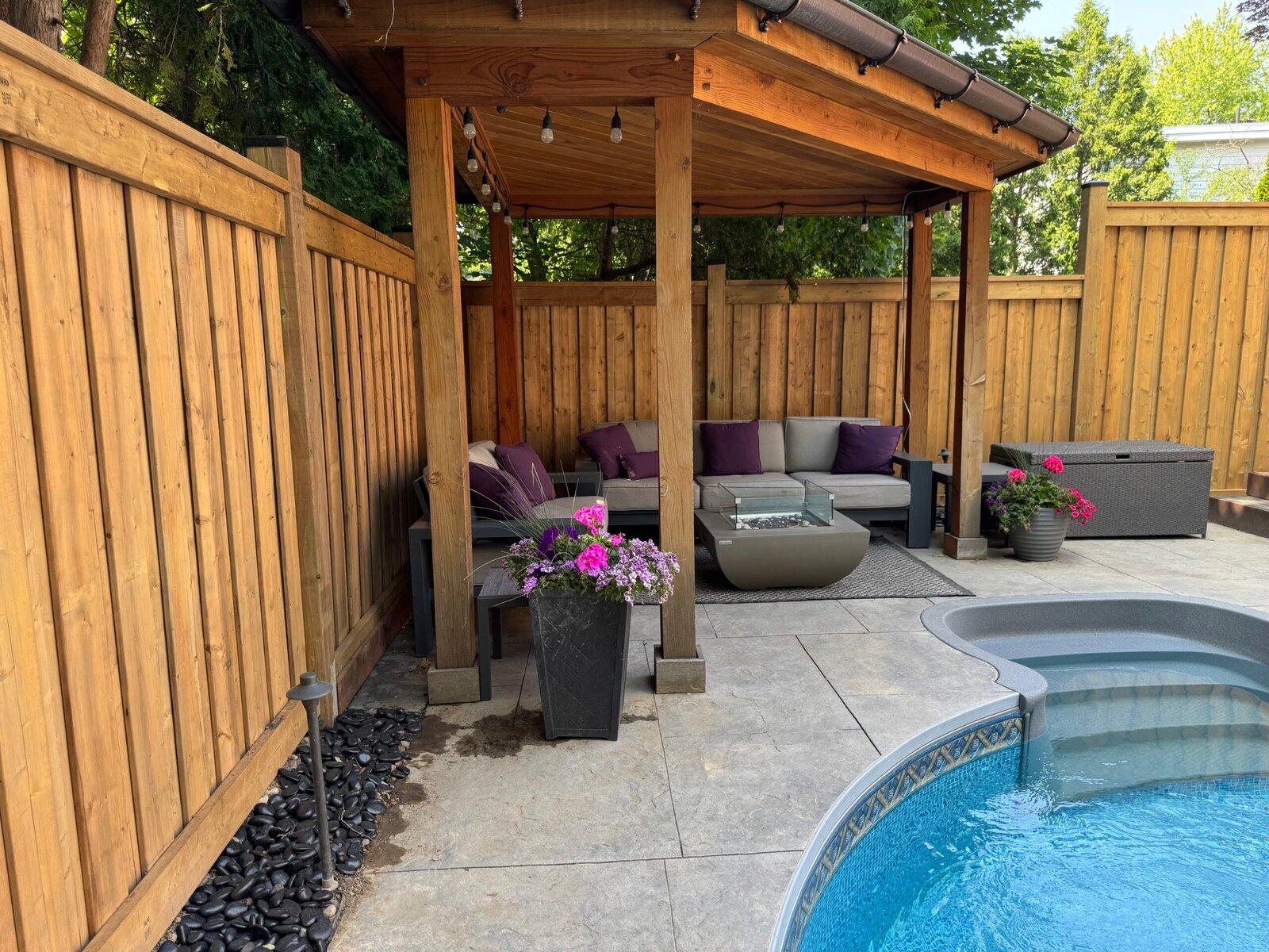 Cedar privacy fence